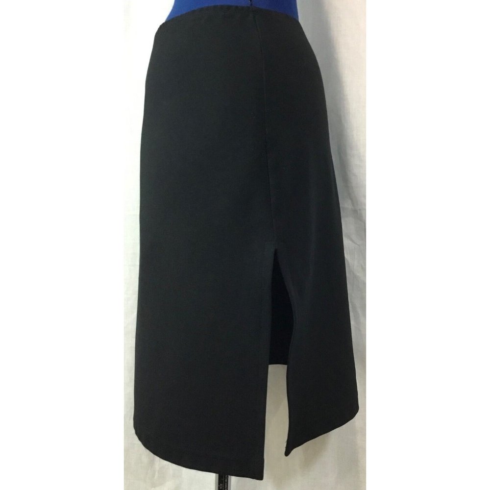 Small Black Skirt Women's Split Side Straight Elastic Waist S Fragile Pencil Str - Picture 2 of 5